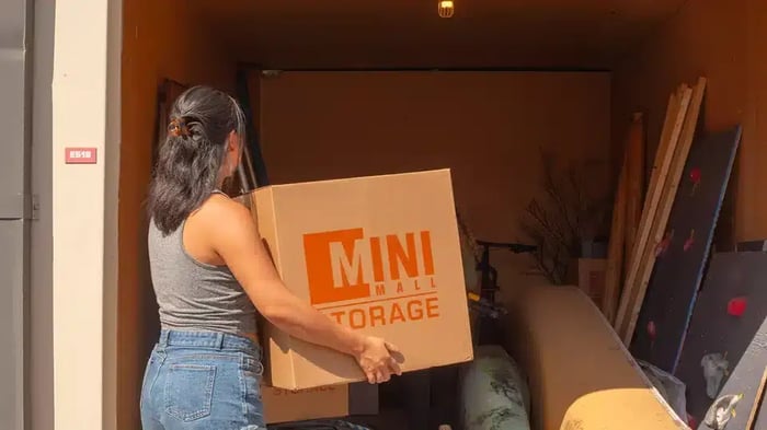 Person Storing at Mini Mall Storage