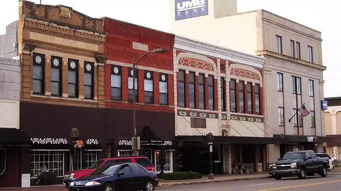 downtown street in Salina, Kansas
