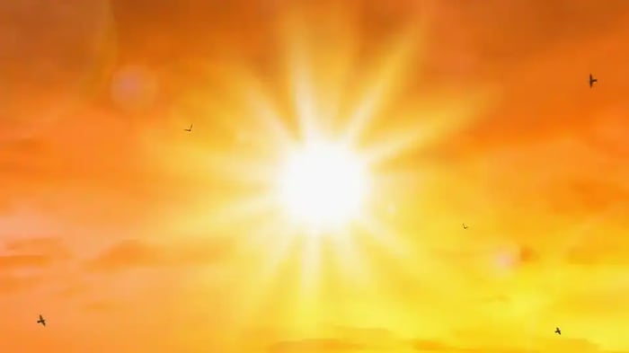 image of a beaming sun