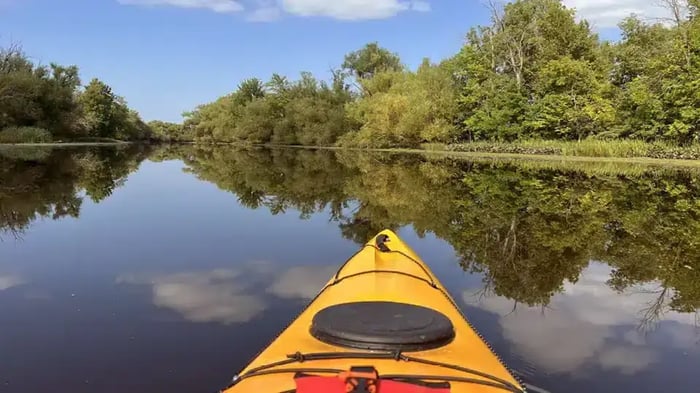 A kayak on Jock River in Richmond, Ontario