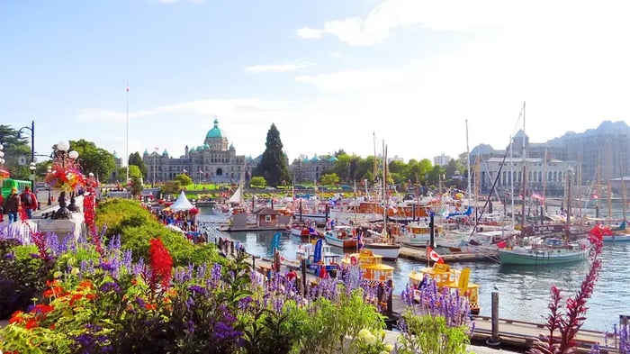a beautiful harbor of boats near Cobble Hill, BC