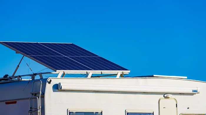 solar panel on RV camper roof