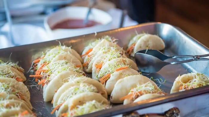 a plate of mini-tacos