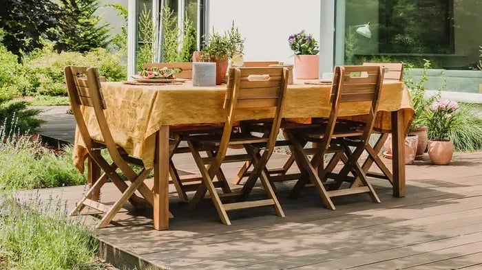 patio furniture in use