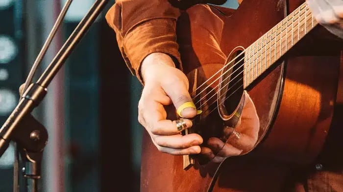 a guitar being played
