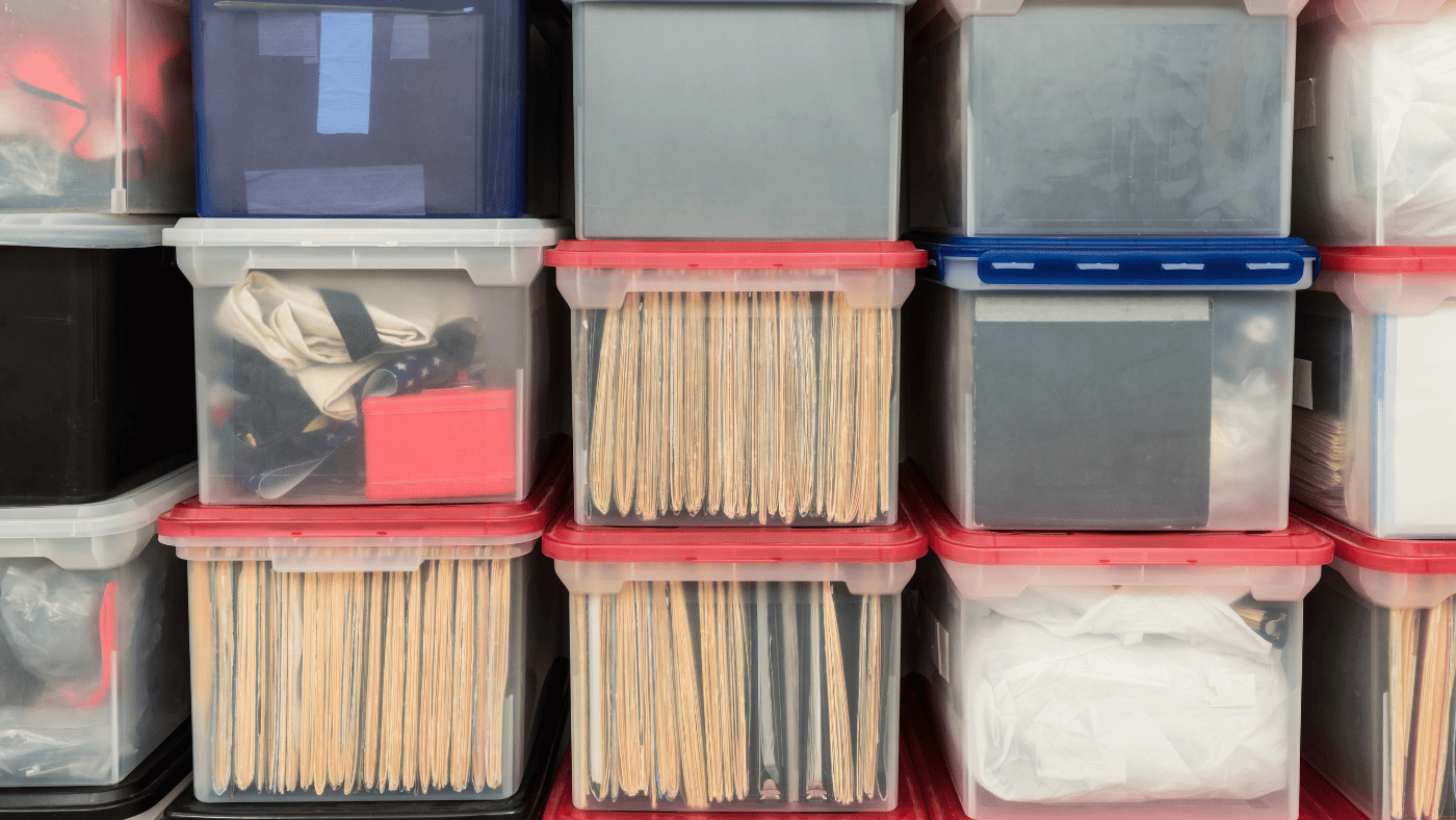 Important household documents organized in a portable emergency case